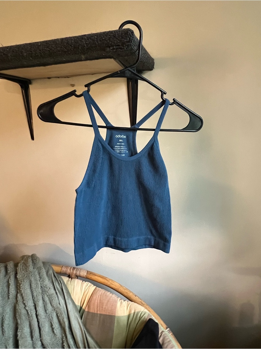 ODODOS Ribbed Racerback Crop Tank Tops 3 Pack M/L - Picture 2 of 9